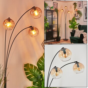 Koyoto Boule lumineuse, Lampadaire Ambre, Clair, 3 lumières