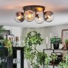 Gastor Plafonnier, Boule lumineuse Ambre, Clair, Fumé, 4 lumières
