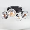 Gastor Plafonnier, Boule lumineuse Ambre, Clair, Fumé, 4 lumières