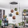 Koyoto Suspension, Boule lumineuse, Suspension Or, Noir, 5 lumières