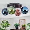 Gastor Plafonnier, Boule lumineuse Bleu, Vert, Cuivré, 4 lumières
