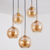 Koyoto Suspension, Boule lumineuse, Suspension Or, Noir, 5 lumières