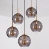 Koyoto Suspension, Boule lumineuse, Suspension Or, Noir, 5 lumières