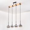 Ripoll Suspension, Boule lumineuse, Suspension Écru, Noir, 4 lumières