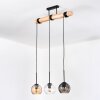 Koyoto Suspension, Boule lumineuse, Suspension Écru, Noir, 3 lumières