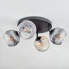 Ripoll Plafonnier, Boule lumineuse Ambre, Clair, Fumé, 4 lumières