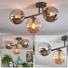 Gastor Plafonnier, Boule lumineuse Ambre, Fumé, 3 lumières