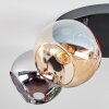 Koyoto Plafonnier, Boule lumineuse Ambre, Chrome, Fumé, 4 lumières