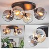 Koyoto Plafonnier, Boule lumineuse Ambre, Clair, Fumé, 4 lumières