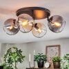Koyoto Plafonnier, Boule lumineuse Ambre, Clair, Fumé, 4 lumières