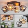 Ripoll Plafonnier, Boule lumineuse Ambre, Fumé, 4 lumières