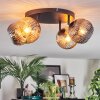 Ripoll Plafonnier, Boule lumineuse Ambre, Fumé, 4 lumières