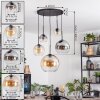 Koyoto Suspension, Boule lumineuse, Suspension 45 cm Ambre, Clair, Fumé, 5 lumières