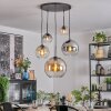 Koyoto Suspension, Boule lumineuse, Suspension 45 cm Ambre, Clair, Fumé, 5 lumières