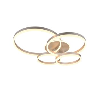 Drake Plafonnier Luminaires Trio LED Nickel mat, 1 lumière, Télécommandes