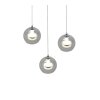 Flynt Suspension Luminaires Trio LED Chrome, 3 lumières