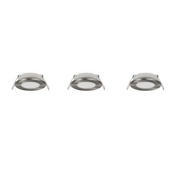 Himal Spot encastrable Luminaires Trio LED Nickel mat, 3 lumières