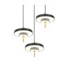 KEATON Suspension Luminaires Trio LED Noir doré, 3 lumières