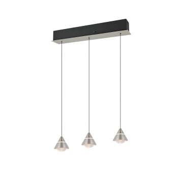 Romeo Suspension Luminaires Trio LED Nickel mat, 3 lumières