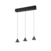 Romeo Suspension Luminaires Trio LED Noir, 3 lumières