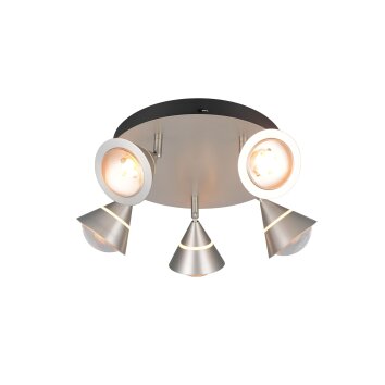 Romeo Plafonnier Luminaires Trio LED Nickel mat, 5 lumières