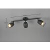 Nancy Spot de plafond Luminaires Reality Noir, 3 lumières