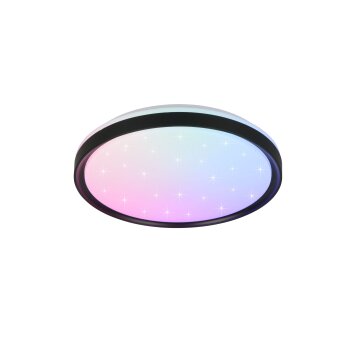 Solit Plafonnier Luminaires Reality LED Noir, 1 lumière, Télécommandes, Changeur de couleurs