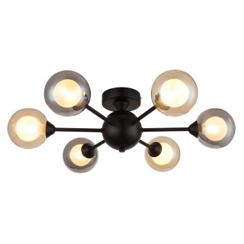 Roland Plafonnier Luminaires Globo Lighting Noir, 6 lumières