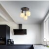 Brokana Plafonnier Luminaires Globo Lighting Chrome, Noir, 3 lumières