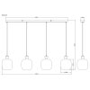 Brokana Suspension Luminaires Globo Lighting Chrome, Noir, 4 lumières