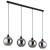 Ulf Suspension Luminaires Globo Lighting Noir, 4 lumières
