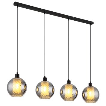 Ulf Suspension Luminaires Globo Lighting Noir, 4 lumières