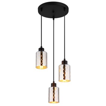 Alonso Suspension Luminaires Globo Lighting Noir, 3 lumières