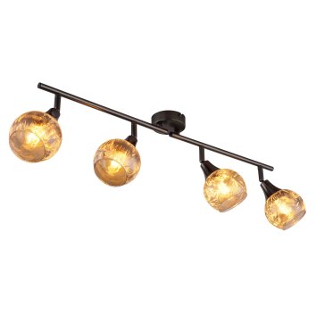 Frosta Plafonnier Luminaires Globo Lighting Chrome, Noir, 4 lumières