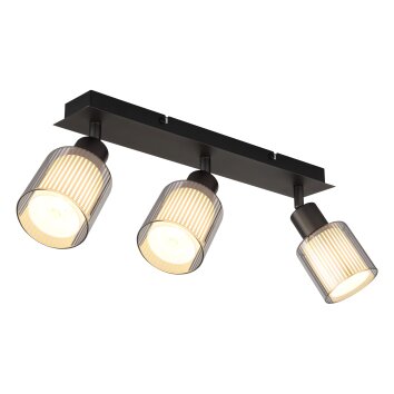 Villegas Plafonnier Luminaires Globo Lighting Noir, 3 lumières