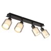 Villegas Plafonnier Luminaires Globo Lighting Noir, 4 lumières
