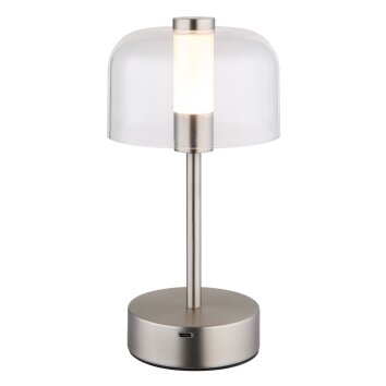 Skyler Lampe à poser Luminaires Globo Lighting LED Nickel mat, 1 lumière