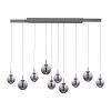 E-Infinity Suspension Luminaires Paul Neuhaus LED Gris, 10 lumières, Télécommandes
