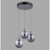 E-Infinity Suspension Luminaires Paul Neuhaus LED Gris, 3 lumières, Télécommandes