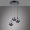 E-Infinity Suspension Luminaires Paul Neuhaus LED Gris, 3 lumières, Télécommandes