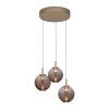 E-Infinity Suspension Luminaires Paul Neuhaus LED Bronze, 3 lumières, Télécommandes