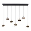 Rings Suspension Luminaires Paul Neuhaus LED Noir, Transparent, 7 lumières, Télécommandes