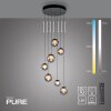 Popup Suspension Luminaires Paul Neuhaus LED Gris, 7 lumières, Télécommandes