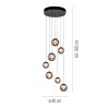 Popup Suspension Luminaires Paul Neuhaus LED Gris, 7 lumières, Télécommandes