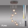 Popup Suspension Luminaires Paul Neuhaus LED Bronze, 7 lumières, Télécommandes