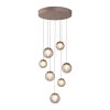 Popup Suspension Luminaires Paul Neuhaus LED Bronze, 7 lumières, Télécommandes