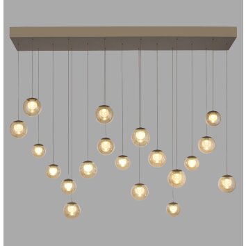Popup Suspension Luminaires Paul Neuhaus LED Bronze, 19 lumières, Télécommandes