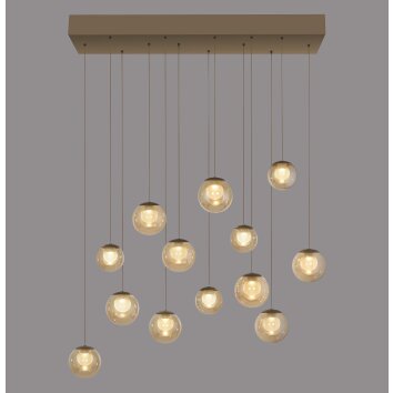 Popup Suspension Luminaires Paul Neuhaus LED Bronze, 13 lumières, Télécommandes
