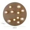 Popup Plafonnier Luminaires Paul Neuhaus LED Bronze, 11 lumières, Télécommandes
