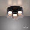 ELIO Plafonnier Luminaires Leuchten Direkt LED Noir, 3 lumières